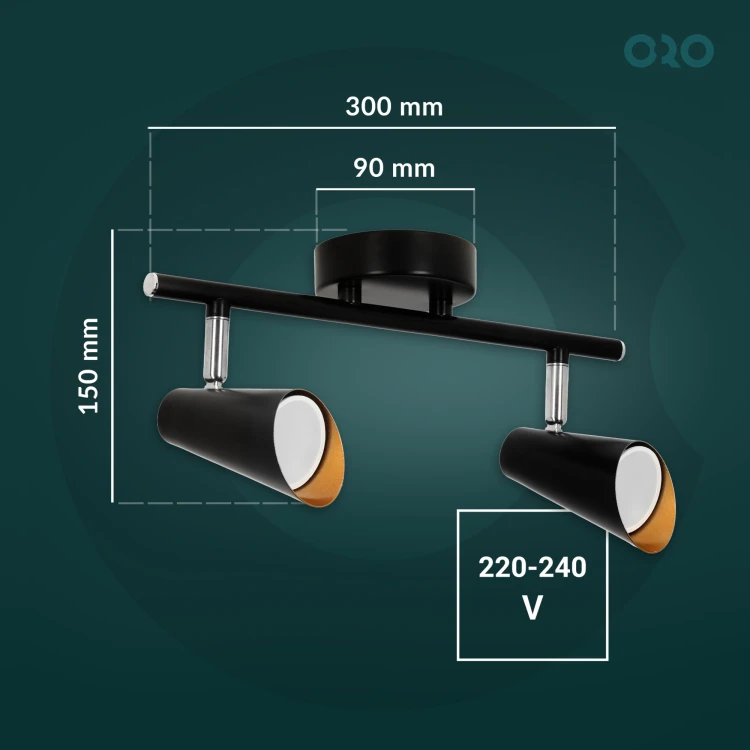 Oprawa typu spot AQUILA GU10 2x10W ORO AQUILA 2XGU10 B/G ORO33006 LED-POL