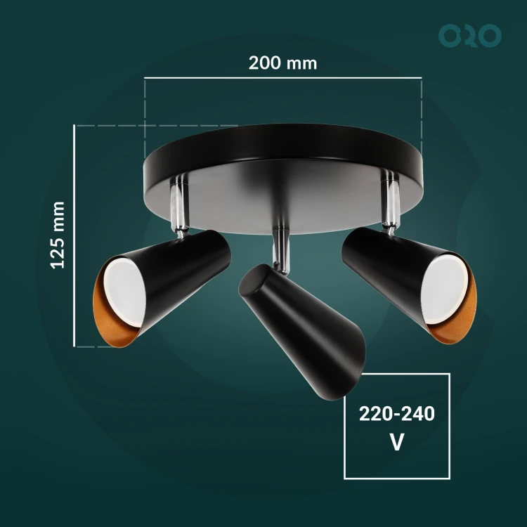 Oprawa typu spot AQUILA GU10 3x10W ORO AQUILA 3XGU10 B/G ORO33007 LED-POL