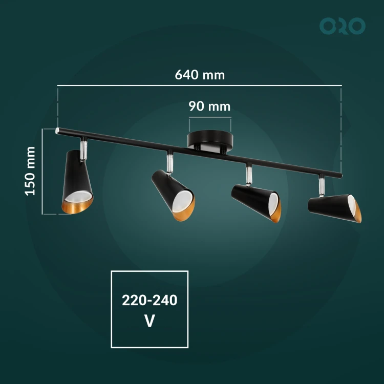Oprawa typu spot AQUILA GU10 4x10W ORO AQUILA 4XGU10 B/G ORO33008 LED-POL