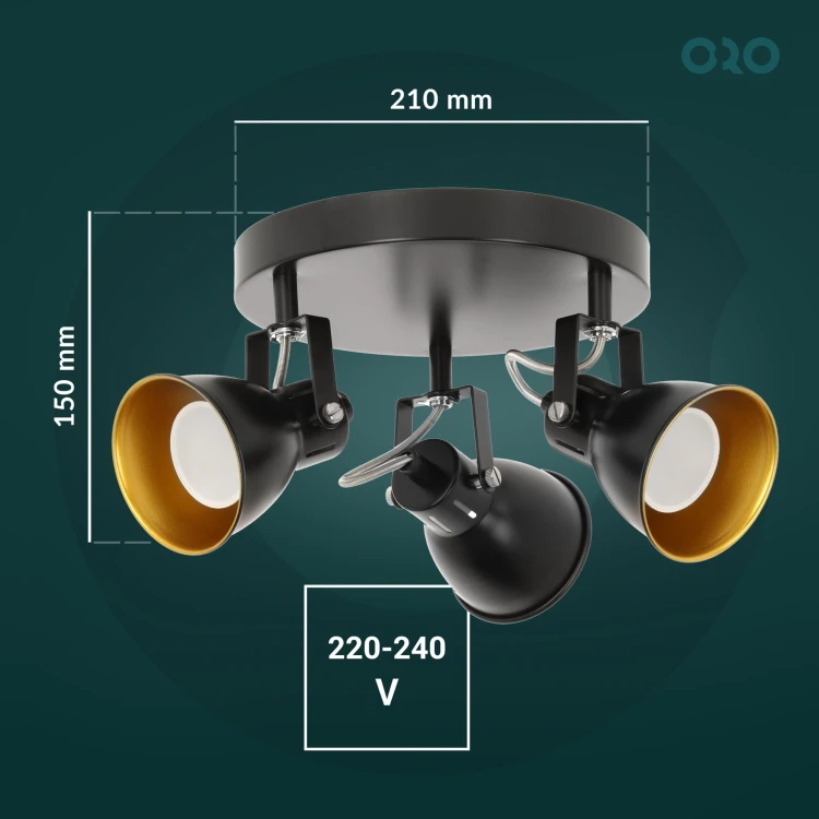Oprawa typu spot FALCO GU10 3x10W ORO FALCO 3XGU10 B/G ORO33033 LED-POL