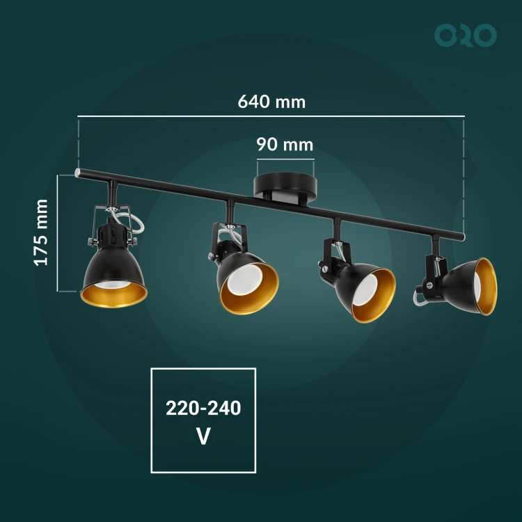 Oprawa typu spot FALCO GU10 4x10W ORO FALCO 4XGU10 B/G ORO33034 LED-POL