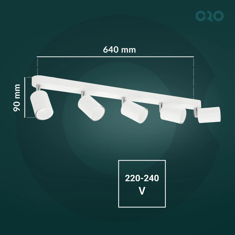 Oprawa typu spot GAVIA GU10 5x10W biała ORO GAVIA 5XGU10 W ORO33013 LED-POL