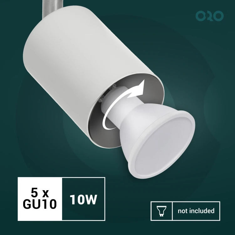 Oprawa typu spot GAVIA GU10 5x10W biała ORO GAVIA 5XGU10 W ORO33013 LED-POL