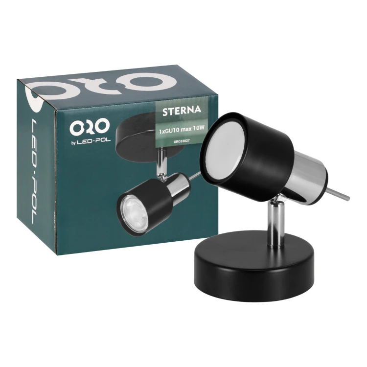 Oprawa typu spot STERNA GU10 1x10W czarna ORO STERNA 1XGU10 B ORO33027 LED-POL