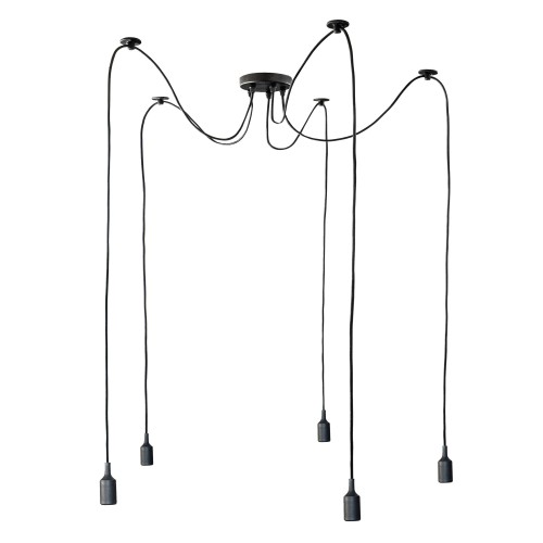 Lampa wisząca 5xE27 czarna ORO ARANA 5xE27 ORO06021 LED-POL