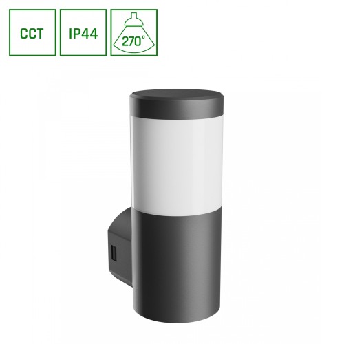 STELLA COLUMN WALL GU10 6W CCT 230V 270ST IP44 IK08 100X130X245mm Czarny Okrągła Elewacyjna SLI003057CCT_PW SPECTRUM LED