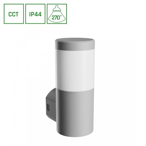 STELLA COLUMN WALL GU10 6W CCT 230V 270ST IP44 IK08 100X130X245mm Szary Okrągła Elewacyjna SLI003058CCT_PW SPECTRUM LED