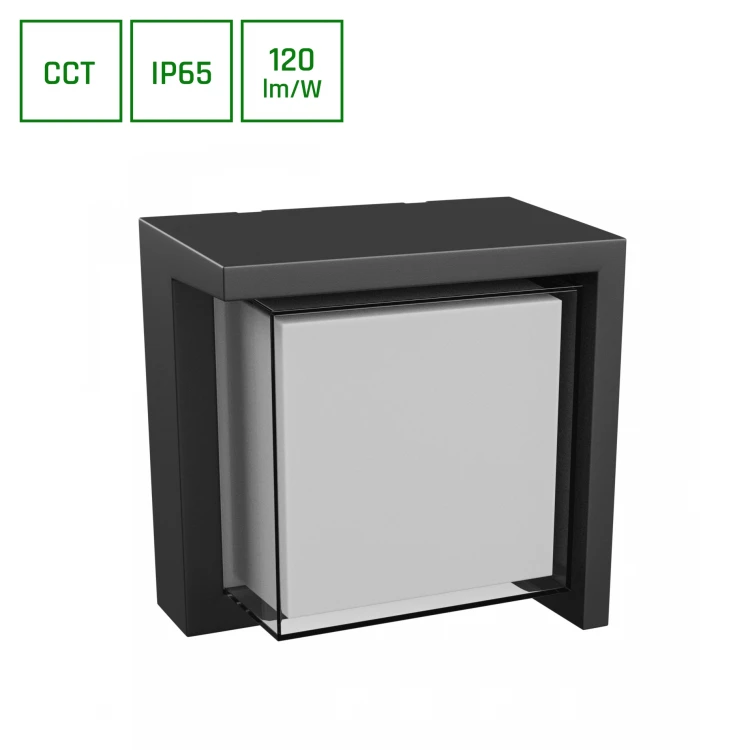 VERTO SQUARE EDGE 10W CCT 230V 160/120ST IP65 160X160X100mm Czarny SLI003074CCT_PW SPECTRUM LED