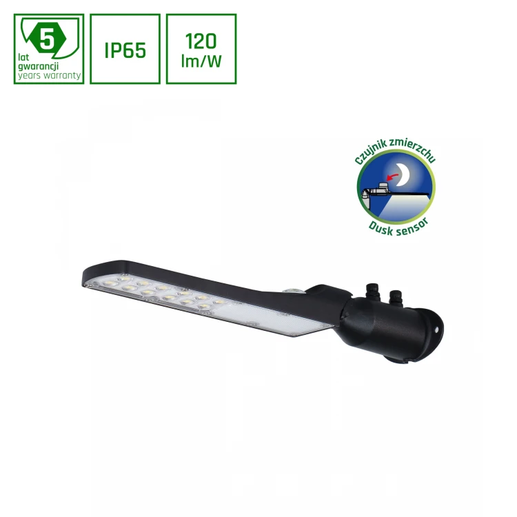 STREETOS SLIM 30W NW 230V 140/85st IP65 423x109x76mm Czarny 5 Lat Gwarancji SLI027020NW_PW SPECTRUM LED