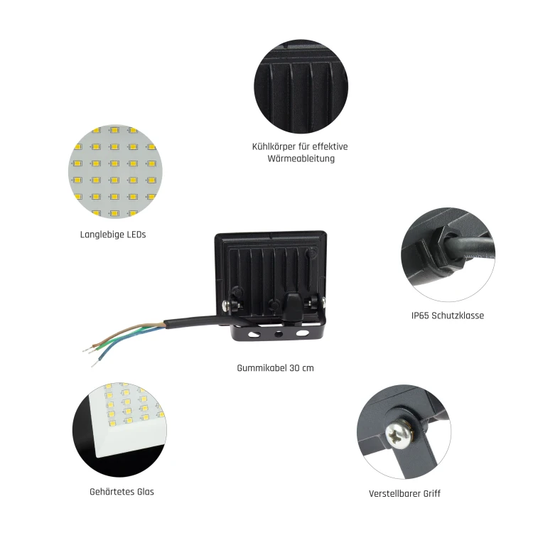 NOCTIS LUX 3 Naświetlacz 10W CW 230V IP65 90x75x27mm Czarny SLI029048CW_PW SPECTRUM LED