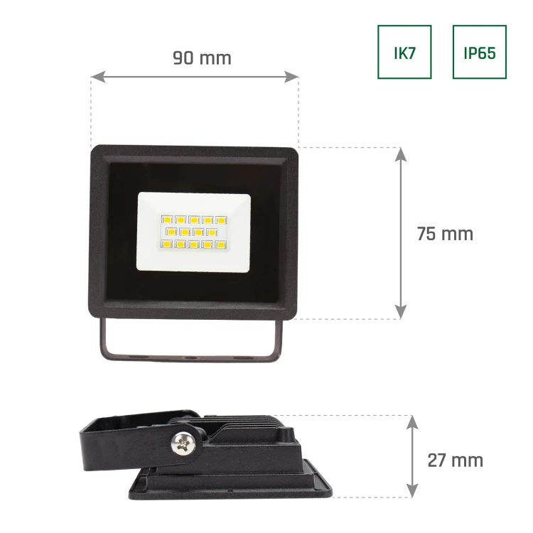 NOCTIS LUX 3 Naświetlacz 10W CW 230V IP65 90x75x27mm Czarny SLI029048CW_PW SPECTRUM LED
