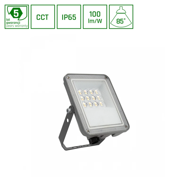 NOCTIS MAX CCT Naświetlacz 10W CCT 230V IP65 148x112x28mm Szary 5 Lat Gwarancji SLI029081CCT_PW SPECTRUM LED