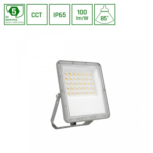 NOCTIS MAX CCT Naświetlacz 30W CCT 230V IP65 205x151x28mm Szary 5 Lat Gwarancji SLI029083CCT_PW SPECTRUM LED