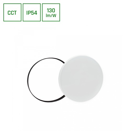 NYMPHEA BLACK & WHITE RINGS 32W CCT 230V 115st IP54 FI380x55 Biały/Czarny Okrągła SLI031036CCT_PW SPECTRUM LED