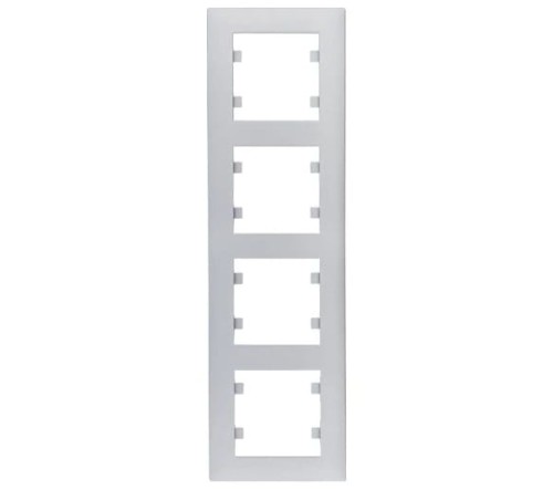 Ramka Poczwórna 4-krotna Srebrna Lumina Intense WL5642 HAGER POLO IP20 pionowa 4-poczwórna szary srebrny