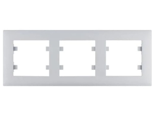 Ramka Potrójna 3-krotna Srebrna Lumina Intense WL5732 HAGER POLO IP20 pozioma 3-potrójna szary srebrny