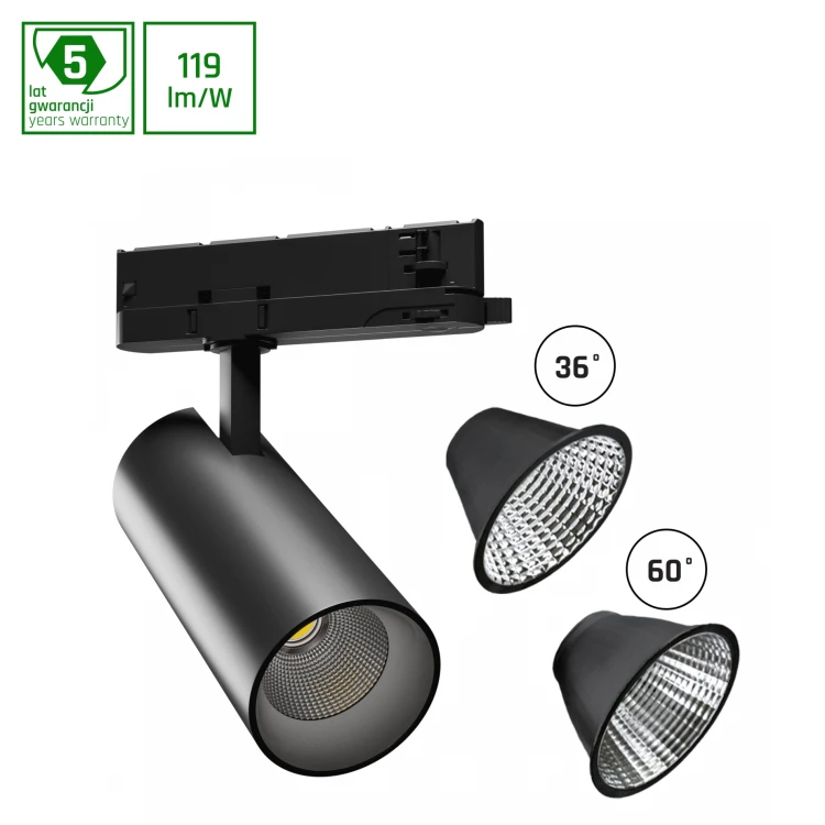 ANDROMEDA 27W NW 230V 36, 60st. IP20 Ra90 74x170x170 Czarny 5 Lat Gwarancji gwarancji DALI SLI033021NW_PW_DALI SPECTRUM LED