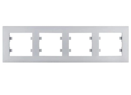 Ramka Poczwórna 4-krotna Srebrna Lumina Intense WL5742 HAGER POLO IP20 pozioma 4-poczwórna szary srebrny