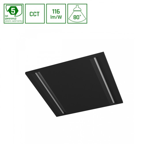 ALGINE LINE Panel 40W 3CCT 230V 80ST IP20 600x600x19mm Czarny UGR<16 5 Lat Gwarancji SLI035050CCT_BLACK_PW SPECTRUM LED