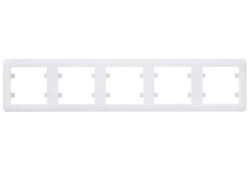 Ramka Pięciokrotna 5-krotna Biała Lumina Soul WL5250 HAGER POLO IP20 pozioma 5-pięciokrotna biały