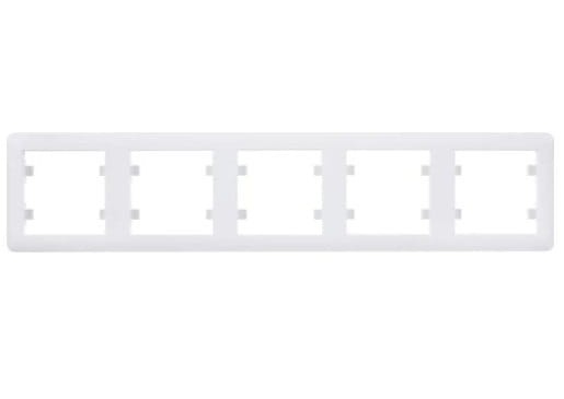 Ramka Pięciokrotna 5-krotna Biała Lumina Soul WL5250 HAGER POLO IP20 pozioma 5-pięciokrotna biały