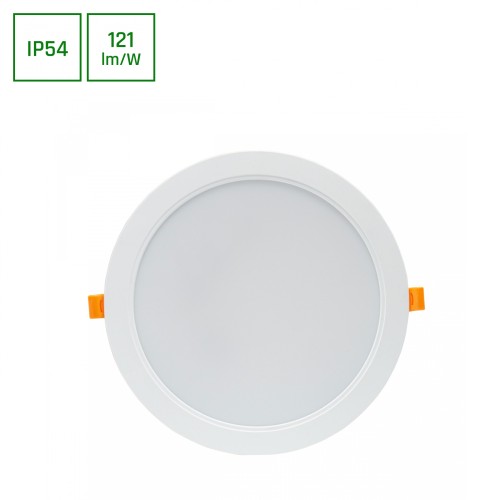 DURE 3 DOWNLIGHT 24W CW 230V 110st IP54 IK06 220x34 Biały Okrągła zasilacz zintegrowany SLI043009CW_PW SPECTRUM LED
