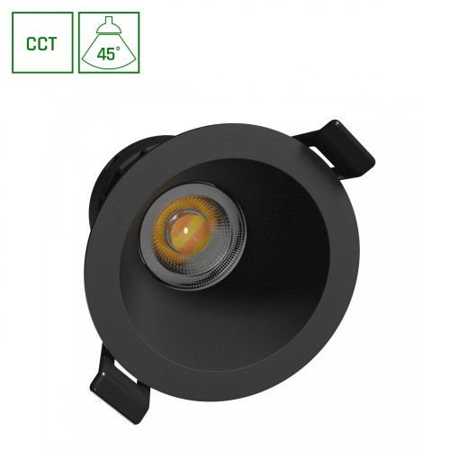 FIALE CORE COMPLETE DOWNLIGHT 7W CCT 230V 45ST IP20 UGR<19 FI90X85mm Czarny Okrągła SLI043031CCT_PW SPECTRUM LED