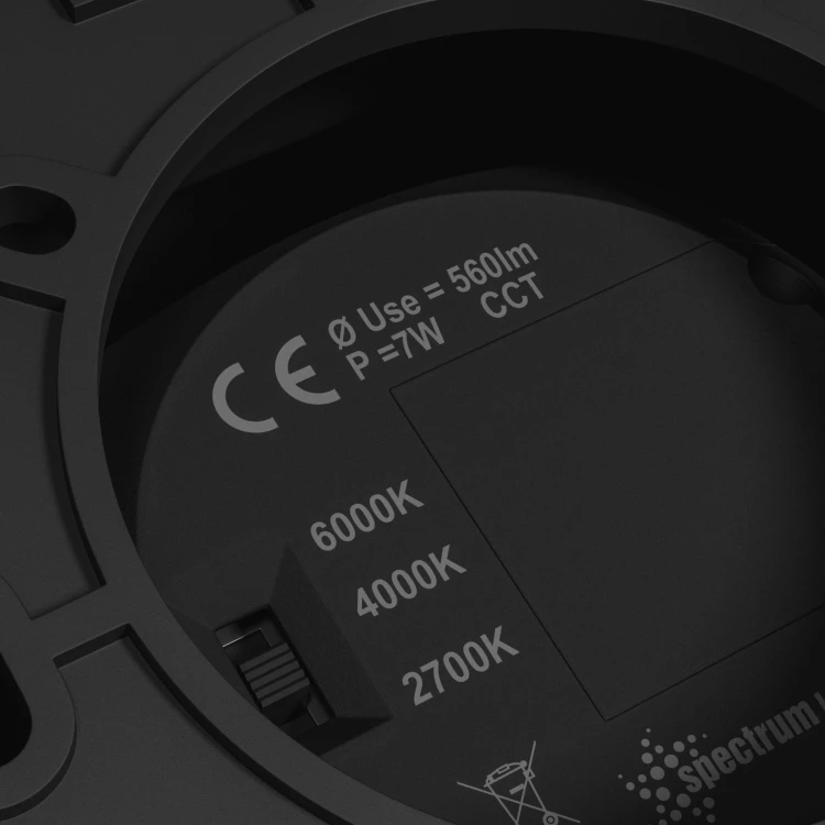 CHLOE COMPLETE Natynkowa 7W CCT 230V 45ST IP20 UGR<19 FI90X100mm Czarny Okrągła SLI043033CCT_PW SPECTRUM LED