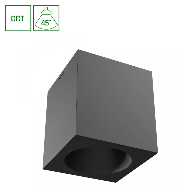 CHLOE COMPLETE Natynkowa 7W CCT 230V 45ST IP20 UGR<19 90x90X100mm Czarny Kwadratowa SLI043035CCT_PW SPECTRUM LED