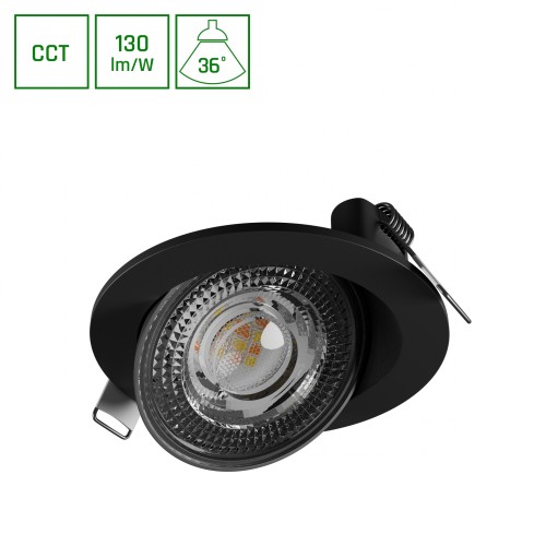 MOBILO LED 6.5W CCT 230V 36ST IP20 FI105x35mm Czarny Okrągła SLI043040CCT_PW SPECTRUM LED