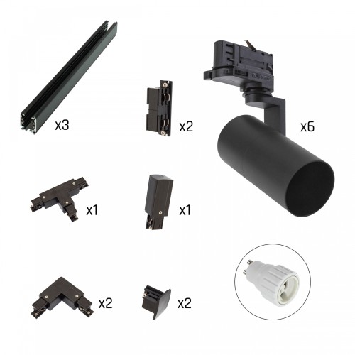 MADARA MINI 6X SPOTS + Szyna 3 Fazy - Czarny Zestaw SLIP003007_SET_EXP SPECTRUM LED