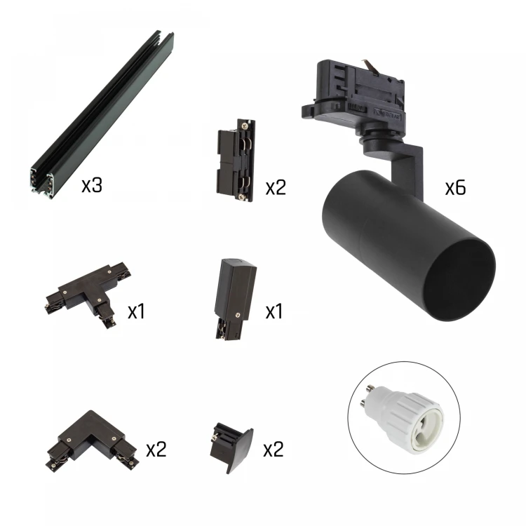 MADARA MINI 6X SPOTS + Szyna 3 Fazy - Czarny Zestaw SLIP003007_SET_EXP SPECTRUM LED