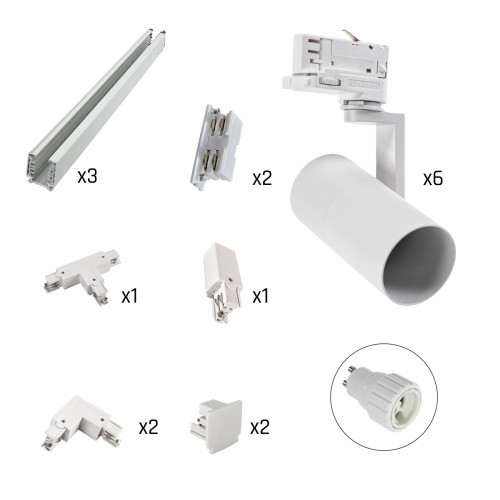 MADARA MINI 6X SPOTS + Szyna 3 Fazy - Biały Zestaw SLIP003008_SET_EXP SPECTRUM LED