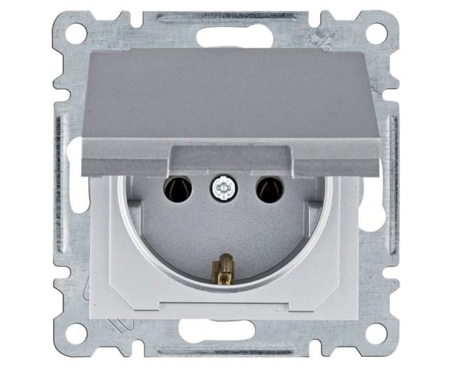 lumina Gniazdo SCHUKO z pokrywą, srebrny WL1152 Intense Passion Soul HAGER POLO