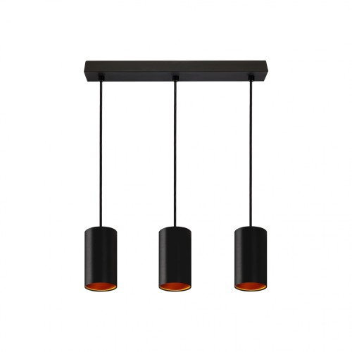 CHLOE GU10 X 3 GU10 Zwieszana 250V IP20 3x70x125mm Czarny Złoty Okrągła baza Prostokątna SLIP005008 SPECTRUM LED