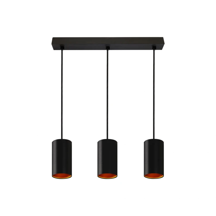 CHLOE GU10 X 3 GU10 Zwieszana 250V IP20 3x70x125mm Czarny Złoty Okrągła baza Prostokątna SLIP005008 SPECTRUM LED
