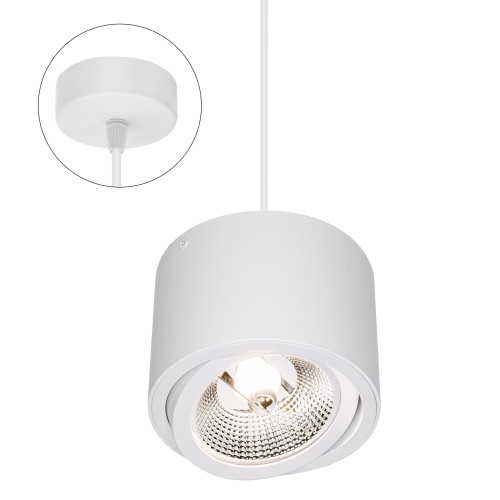 CHLOE AR111 Zwieszana GU10 250V IP20 139x100mm Biały Okrągła ruchoma baza Okrągła SLIP005012_ZWIS SPECTRUM LED