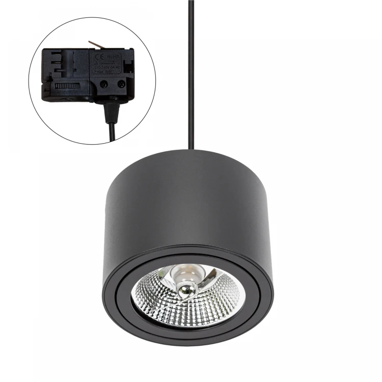 CHLOE AR111 Natynkowa GU10 250V IP20 139x100mm Czarny Okrągła ruchoma TRACK SLIP005013_TRACK SPECTRUM LED