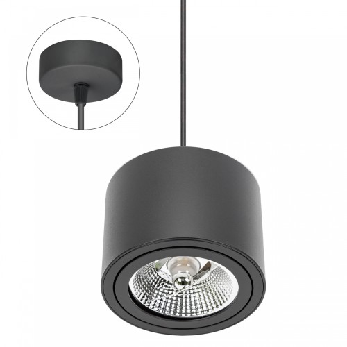 CHLOE AR111 Zwieszana GU10 250V IP20 139x100mm Czarny Okrągła ruchoma baza Okrągła SLIP005013_ZWIS SPECTRUM LED