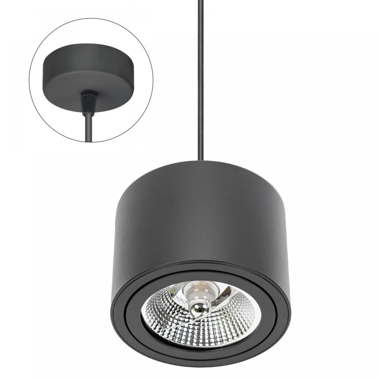 CHLOE AR111 Zwieszana GU10 250V IP20 139x100mm Czarny Okrągła ruchoma baza Okrągła SLIP005013_ZWIS SPECTRUM LED