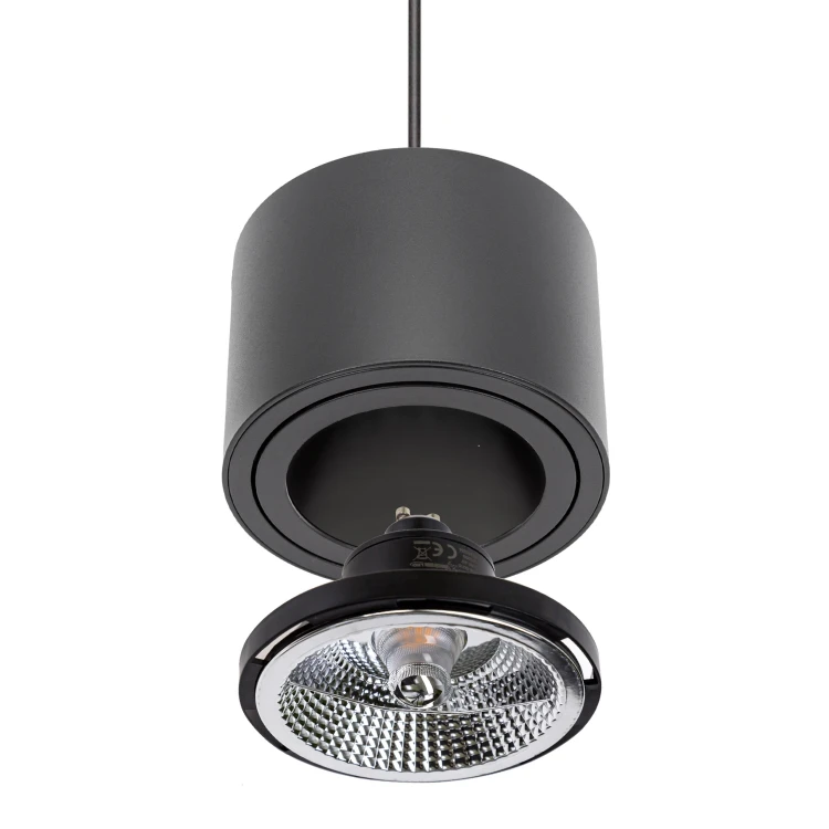 CHLOE AR111 Zwieszana GU10 250V IP20 139x100mm Czarny Okrągła ruchoma baza Okrągła SLIP005013_ZWIS SPECTRUM LED