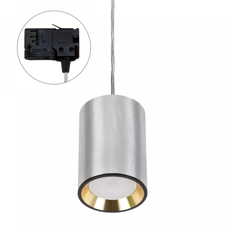 CHLOE GU10 MINI Natynkowa GU10 250V IP20 70x100mm Srebrny, Środek Złoty Okrągła TRACK SLIP005014_TRACK SPECTRUM LED