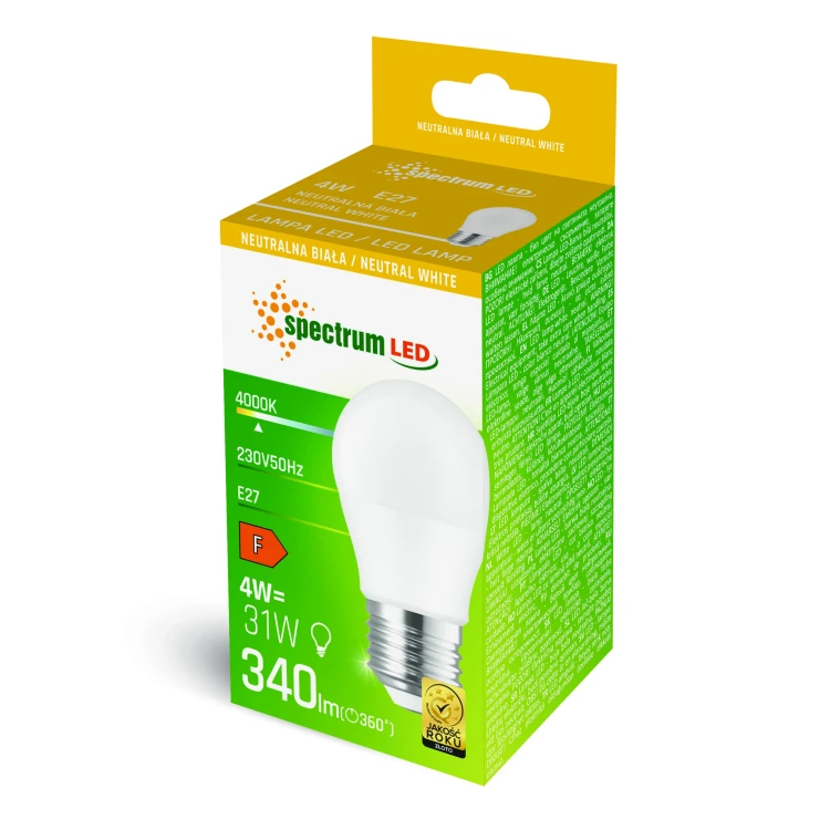LED Kulka E-27 230V 4W NW WOJ+14505_4W SPECTRUM LED