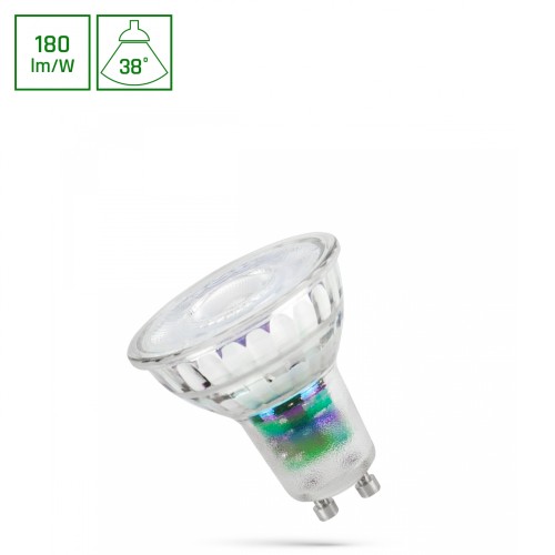 LED GU10 230V 2.5W SMD A-CLASS NW z soczewką szklana 38st WOJ+14714 SPECTRUM LED