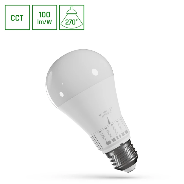 LED GLS E-27 230V 10W 5CCT WOJ+14715 SPECTRUM LED