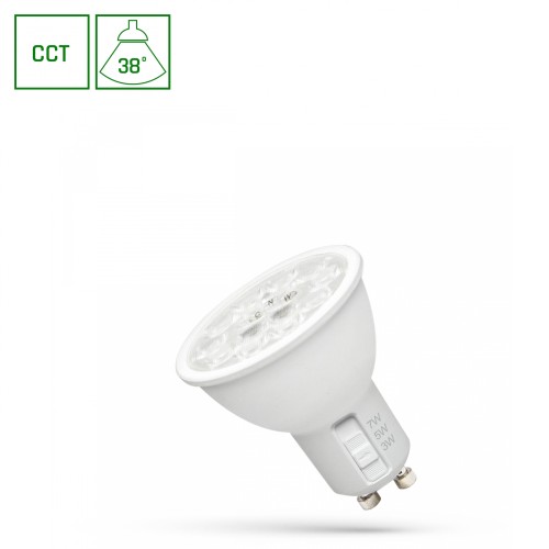 LED GU10 230V 3/5/7W CCT 38ST z soczewką WOJ+14717 SPECTRUM LED