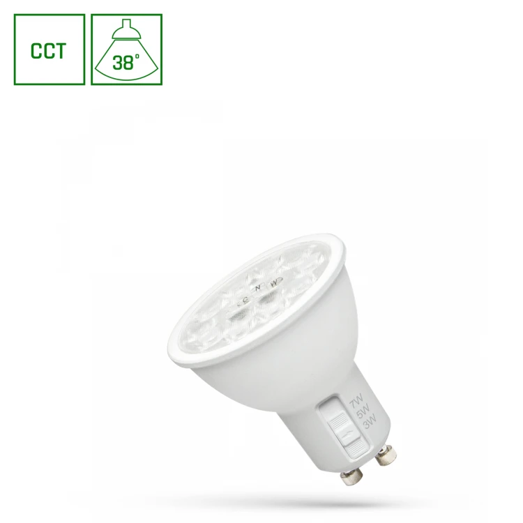 LED GU10 230V 3/5/7W CCT 38ST z soczewką WOJ+14717 SPECTRUM LED