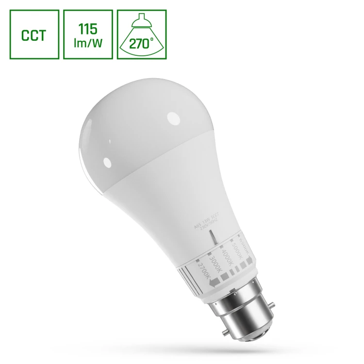 LED GLS B-22 230V 13W 5CCT WOJ+14722 SPECTRUM LED