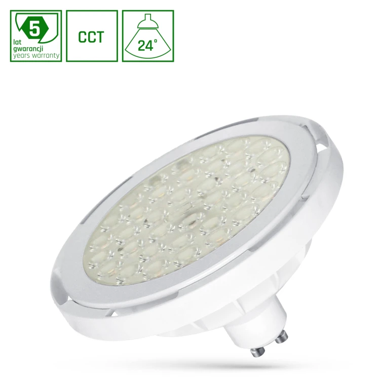 LED AR111 GU10 230V 8.5W SMD 24ST CCT Biały 5 Lat Gwarancji WOJ+16892 SPECTRUM LED