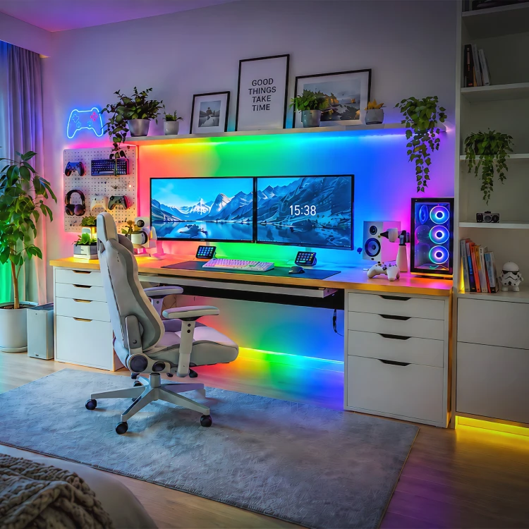 Zestaw Pasek NEON FLEX 5V 30LED 1W/m RGB digital pixel chasing IP54 2LATA 5m roll WOJ+22971_ROLL SPECTRUM LED